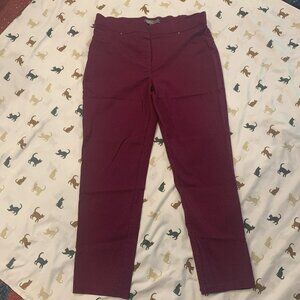 Burgundy Pull On Pants